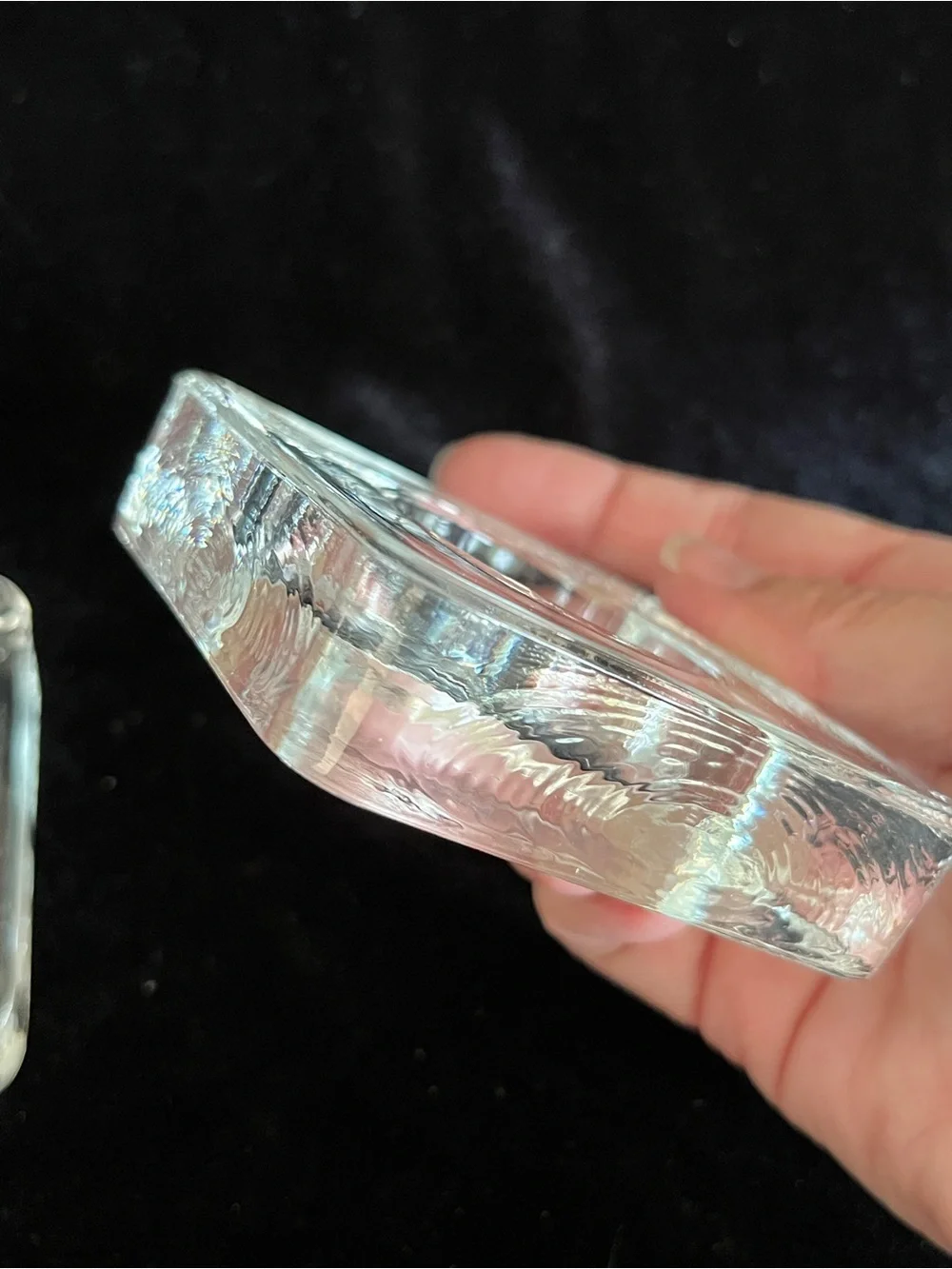 Set of 2 Recycled Clear Glass SquareVotive Candle Holders